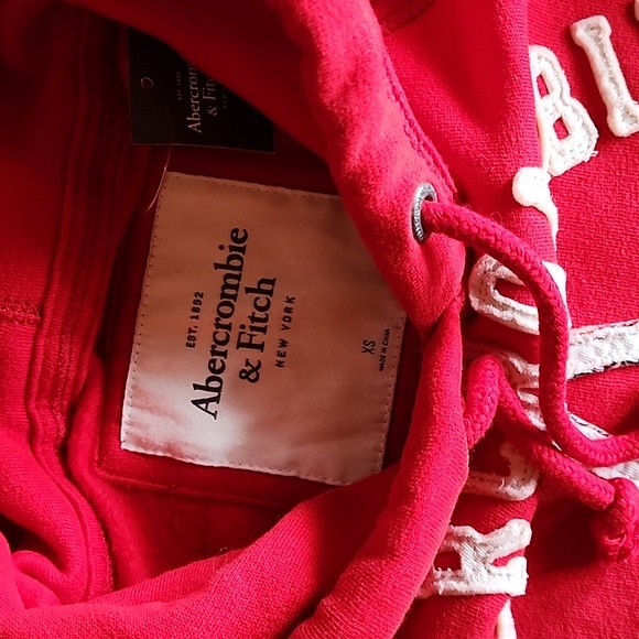 Abercrombie & Fitch pop over red hoodie sweatshirt xs size vintage - Picture 6 of 16